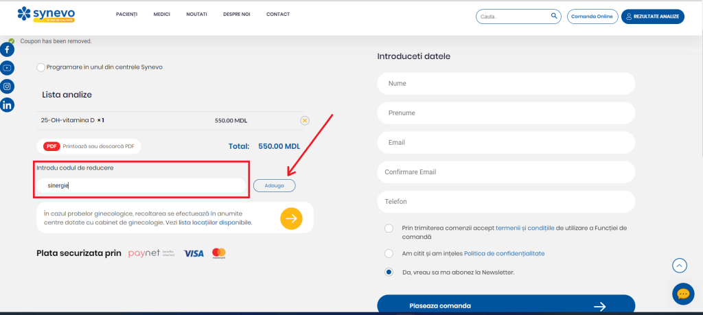 ONLINE E MAI ACCESIBIL - Synevo