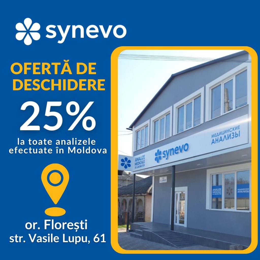 Un nou centru de recoltare și în orașul Florești, str. Vasile Lupu, 61! - Synevo